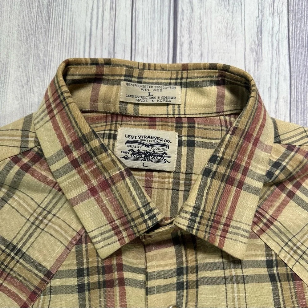 Vintage Levi’s Pearl Snap Western Button Down Dress Shirt